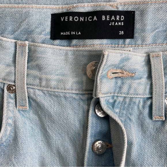 Veronica Beard Blake High-Rise Classic Straight Crop Jeans Aire Wash Size 28 - Picture 9 of 17